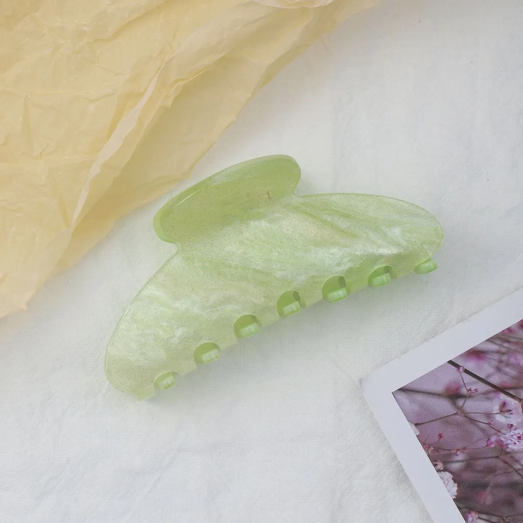 Starry Sky Multi-colour Acrylic Hair Clip - Shiny Green