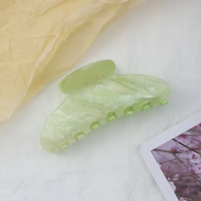 Starry Sky Multi color Acrylic Hair Clip Shiny Green - Shop at LoveMi