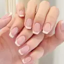 24 Pieces Nail Tips Square Short Simple Removable Boxed Fake Nails view 1