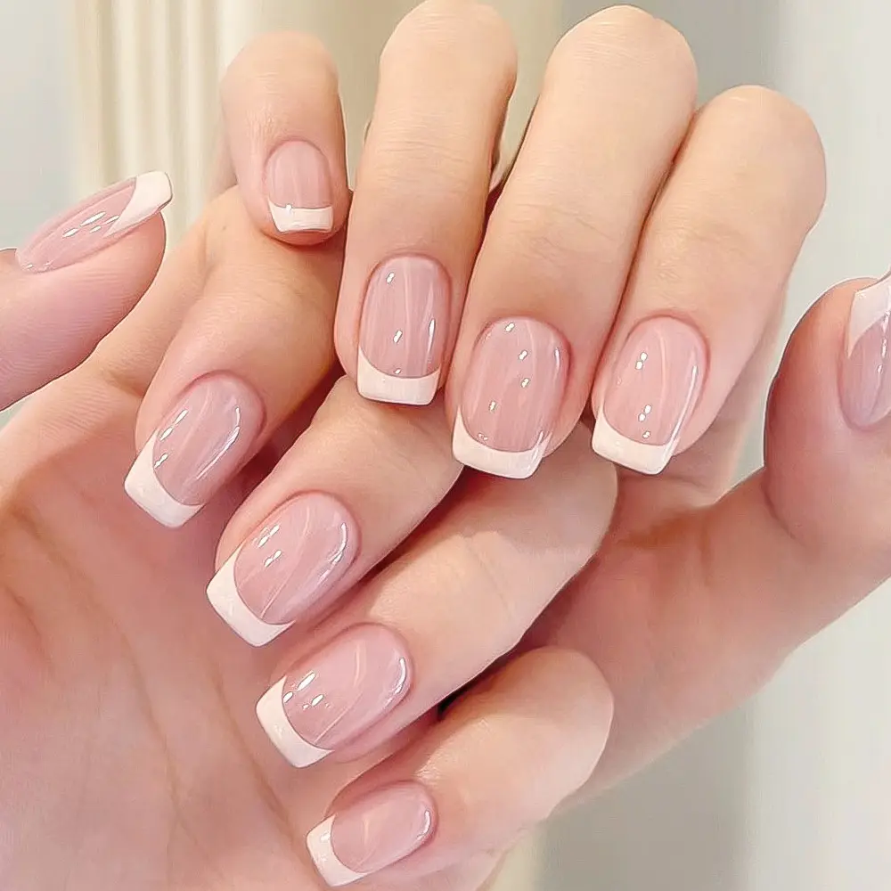 Nail Tips Square Short Simple Removable Boxed