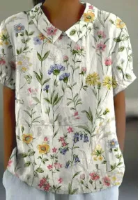 Shirt Women's Short Sleeve Creative Retro Short Sleeve T shirt 39 Style - Shop at LoveMi