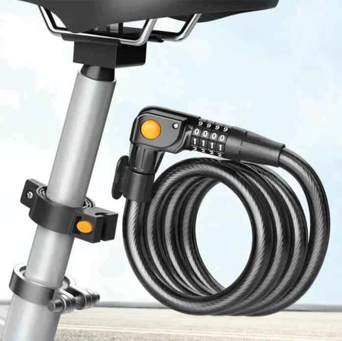 Password Double Open Anti-theft Steel Cable Wire Lock Bicycle