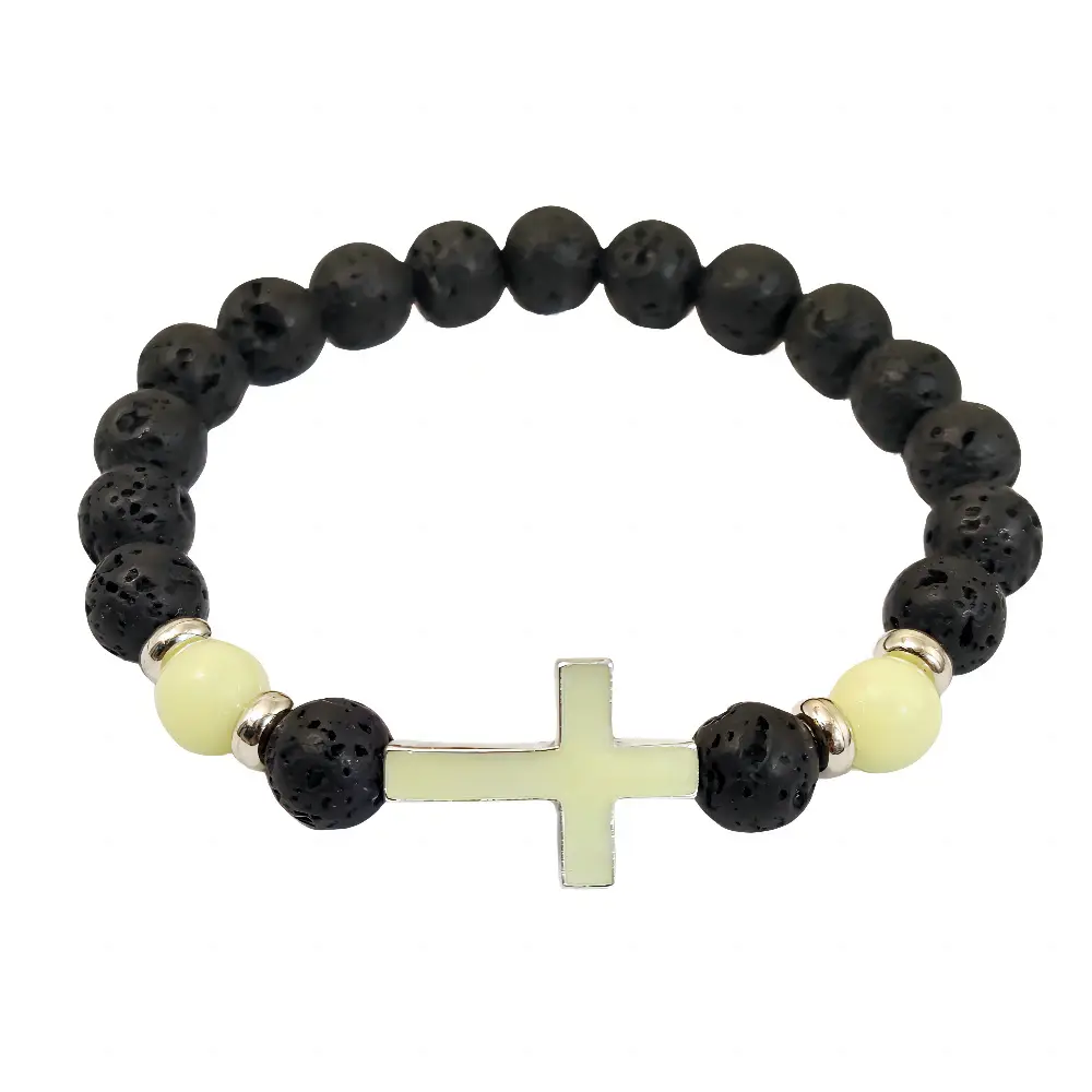 Volcanic Rock Luminous Vintage Bracelet Luminous Cross Bead Bracelet