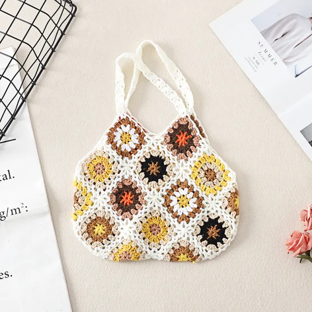 Handmade Crochet Weave Vintage Hollow Bag White - Shop at LoveMi