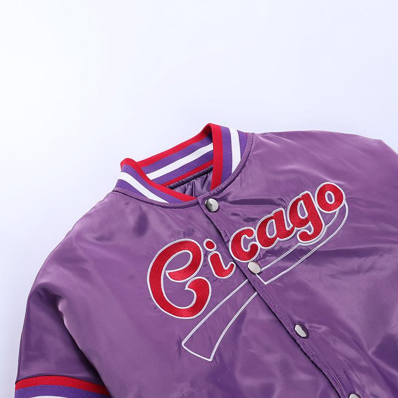 Title 12, Chaqueta de béisbol americana bordada para muje...