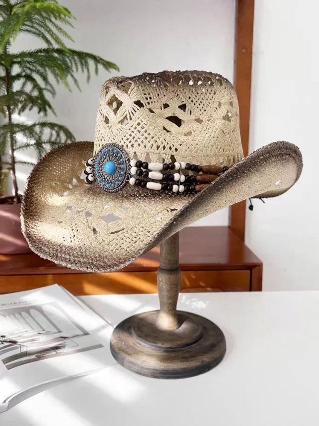 Summer Outdoor Ethnic Style Fedora Hat West R24D Free Size - Shop at LoveMi