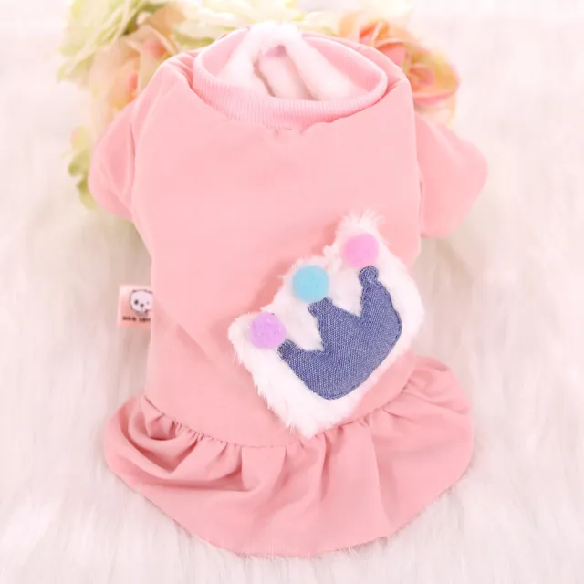 Pet Fleece lined Thickened Double layer Plush Two leg Cotton padded Coat Crown Pink - Shop at LoveMi
