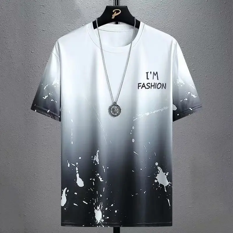 Gradient Half-length Sleeve Versatile Casual T-shirt