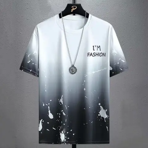 Gradient Half-length Sleeve Versatile Casual T-shirt
