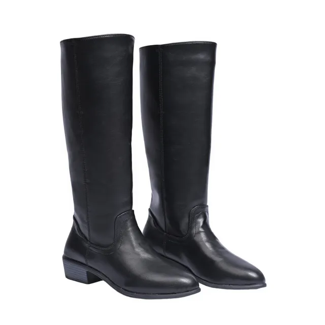 British style Knee high Boot With A Shaft That Doesnt Reach The Knee Black - Shop at LoveMi