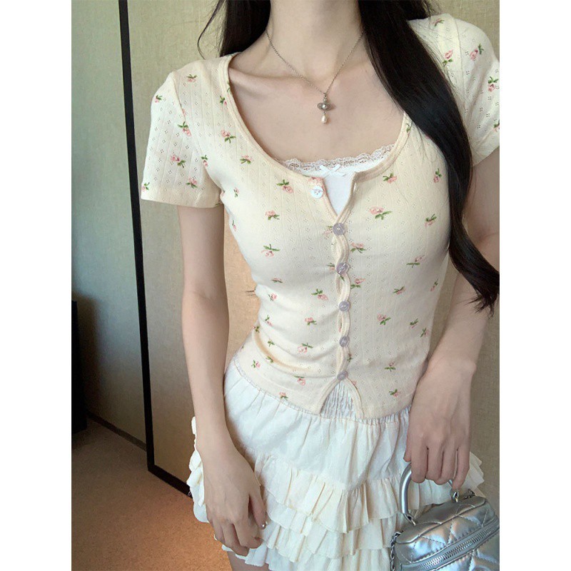 Summer Hot Girl Short Bm Style Tight Waist Short Slim Top