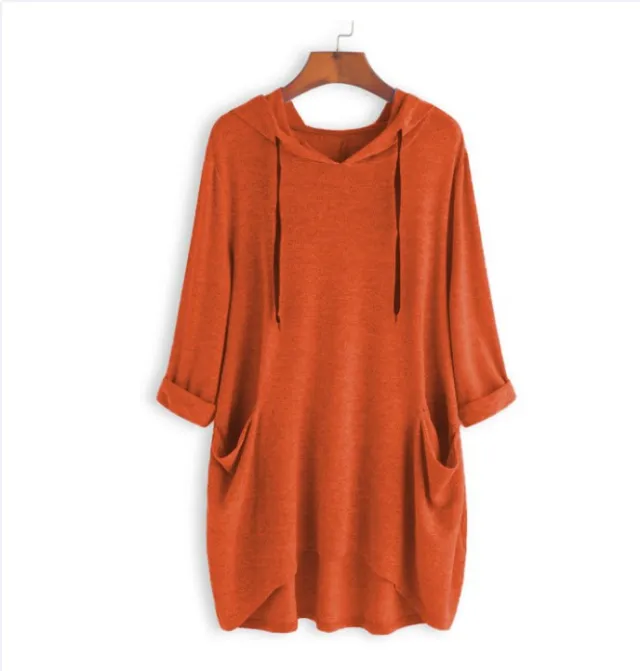 Women's Hooded T shirt Orange - Shop at LoveMi