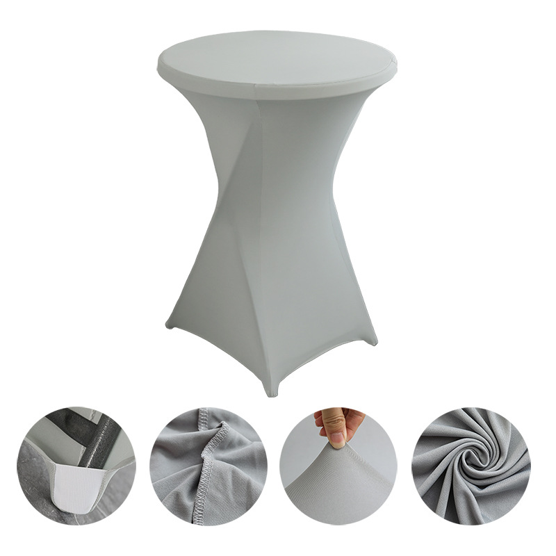 High-end Hotel Wedding Celebration Decoration Polyester Round Banquet Elastic Table Cover