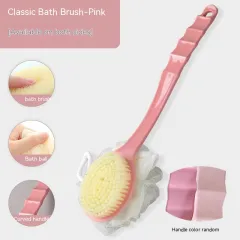 Bath Brush Back Soft Hair Bath Female Bath Brush Back Rub Bath Towel - Pink With Bath Ball - View 1