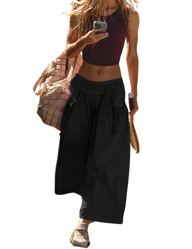 European And American Street Casual Pants Bell bottoms Black - Shop at LoveMi