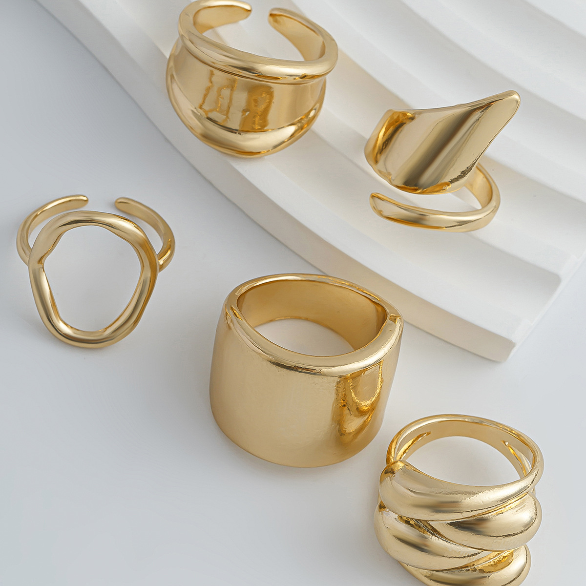 Ins Cold Wind Irregular Geometric Open Ring