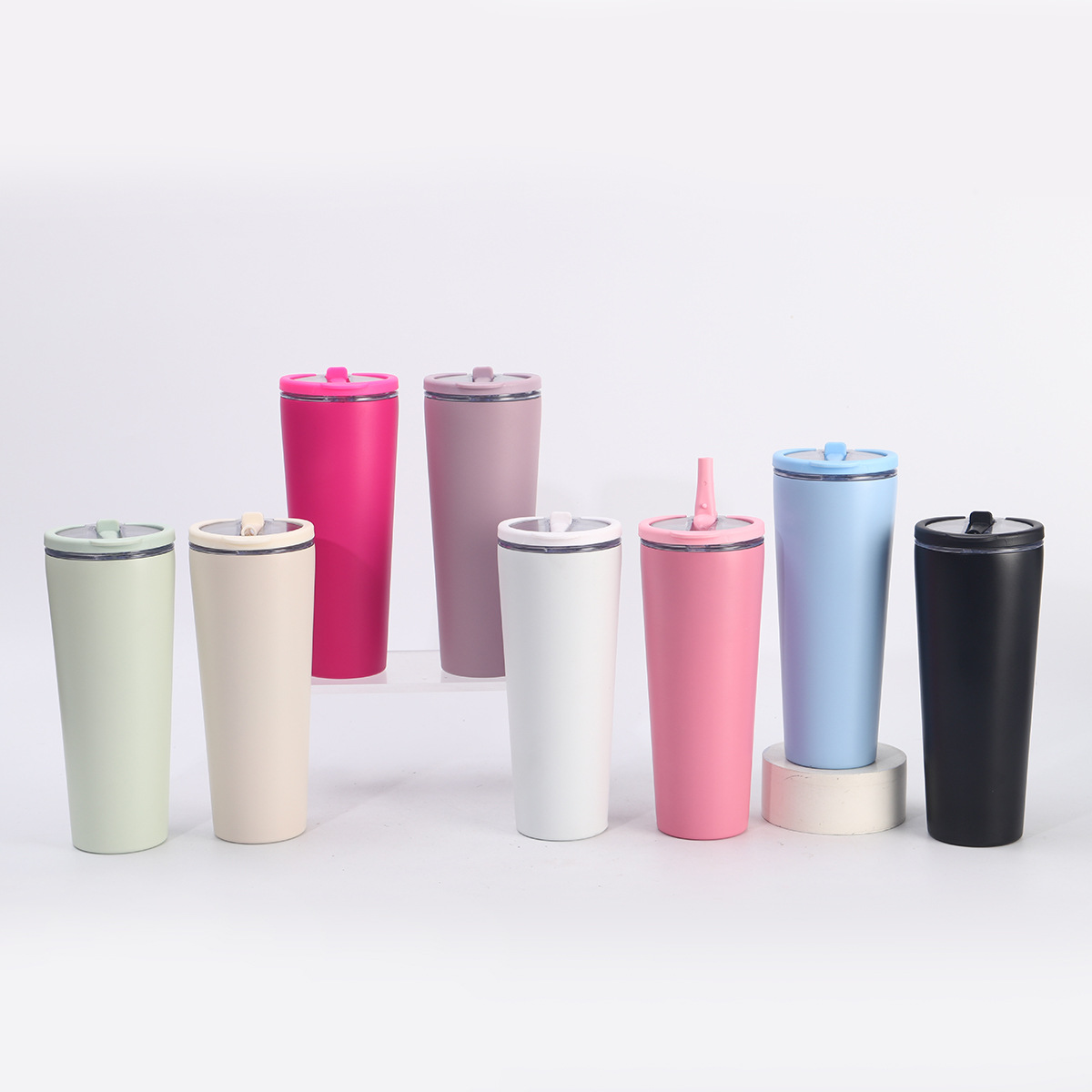 Large-Capacity Straight Straw Outdoor Portable Stainless Steel Insulated Water Bottle