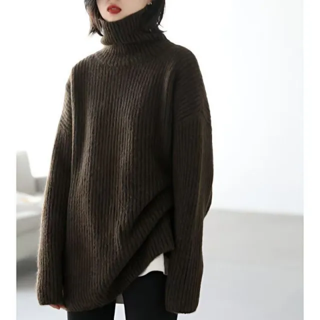 Women's Warm Loose Fashion Casual Sweater Brown - Shop at LoveMi