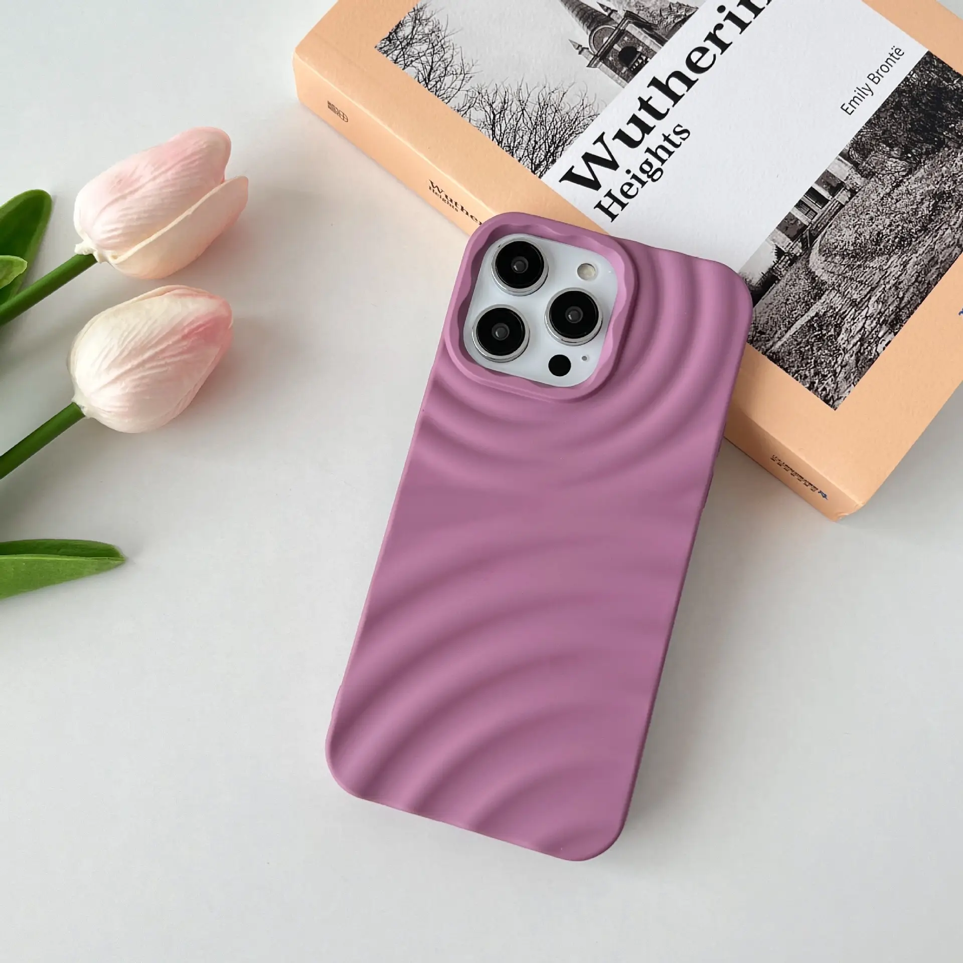 Niche Pure Color Creative Water Ripple Applicable Phone Case