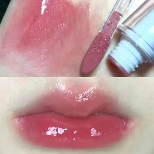 Mirror Lip Lacquer Water Glass Jelly Round Tube Lip Gloss V04 Cheese Cherry - Shop at LoveMi