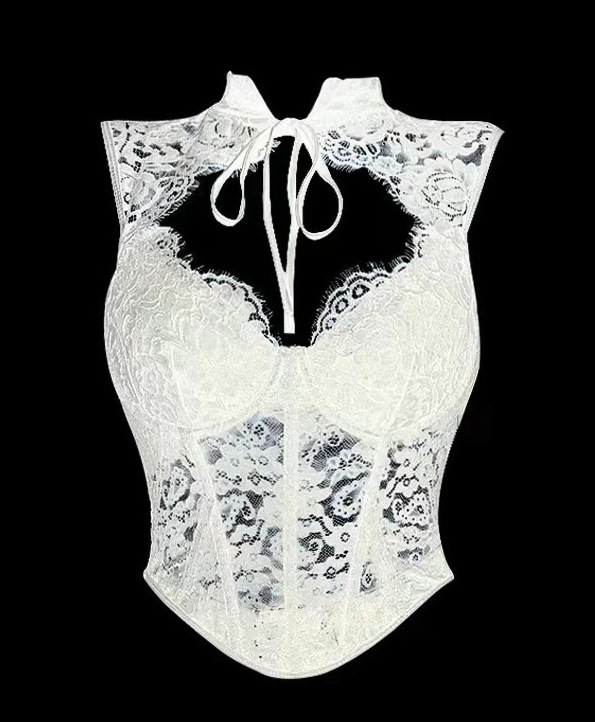 European And American Style Lace Stitching Fishbone Vest - Image 7