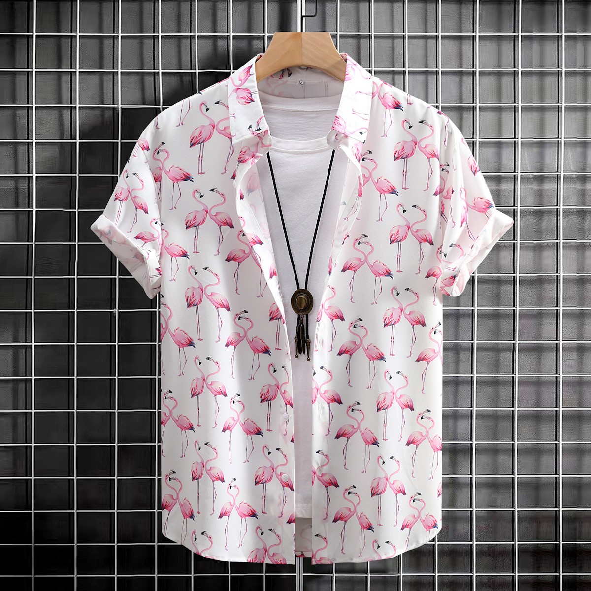 Mens Digital-Print Short-Sleeve Shirt - Image 3