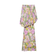 Women's Ethnic Flower Print Tube Top Dress - View 1