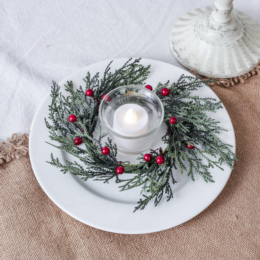 Title 3, Garland Candlestick Ring Candle Decoration Simu...