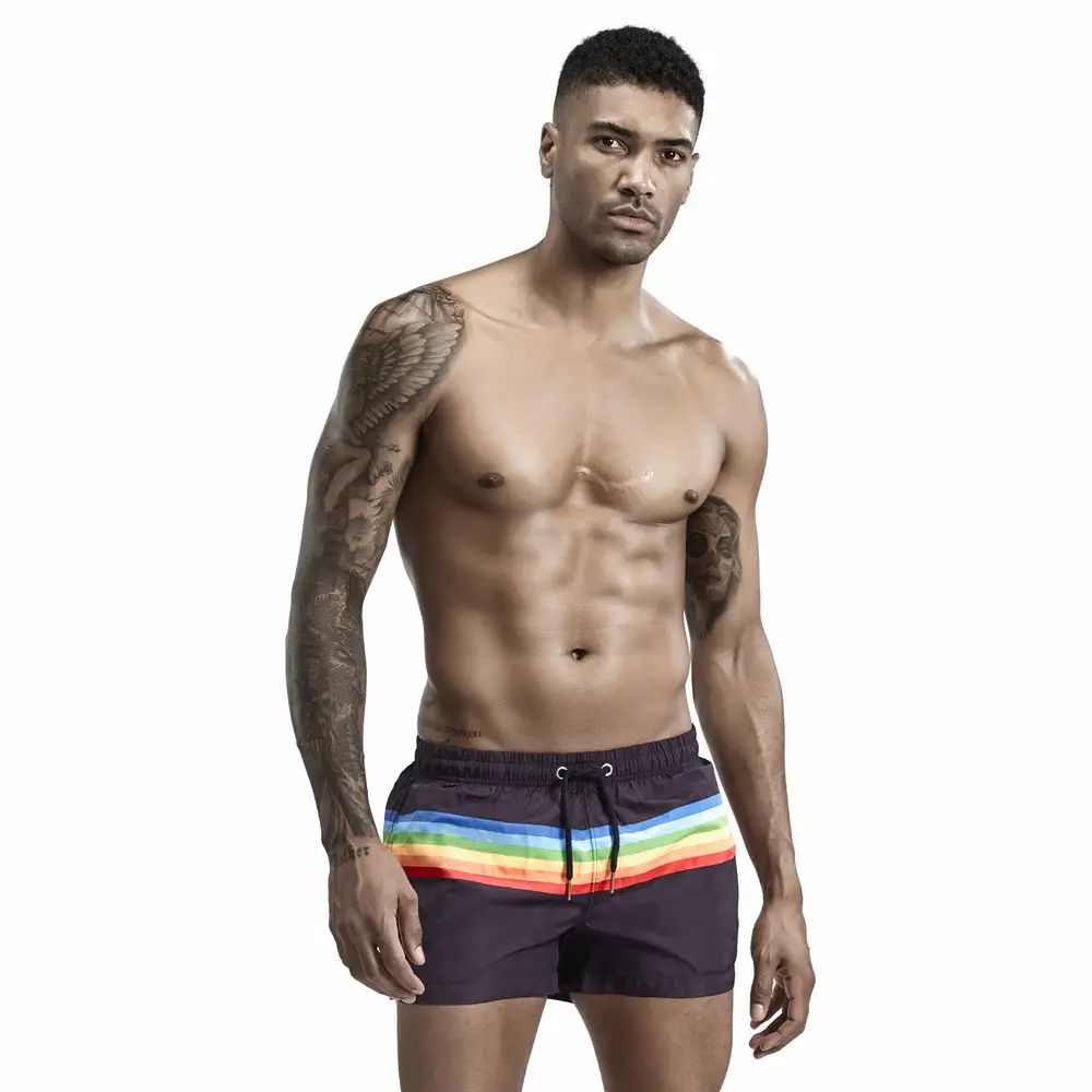 Fashion Men's Rainbow Bar Men's Home Shorts