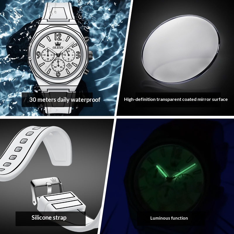 Cartoon Style Silicone Strap Waterproof Quartz Watch Casual Sports Daily Wear 3