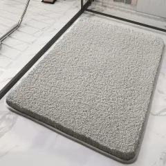 Absorbent Floor Bathroom Plush Thickened Non-slip Mat - Gray - View 1