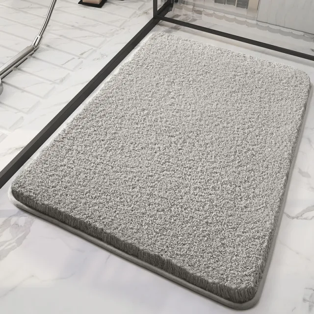 Absorbent Floor Bathroom Plush Thickened Non slip Mat Gray - Shop at LoveMi