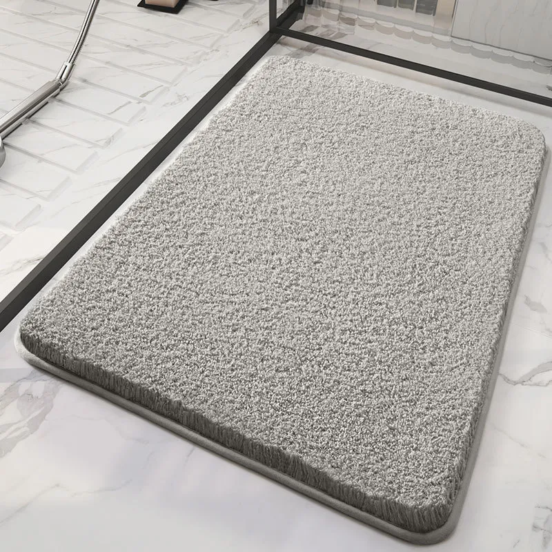 Absorbent Floor Bathroom Plush Thickened Non-slip Mat - Gray