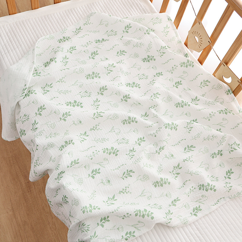 Solid-color Double-layer Pure Cotton Gauze Swaddle Blanket For Babies