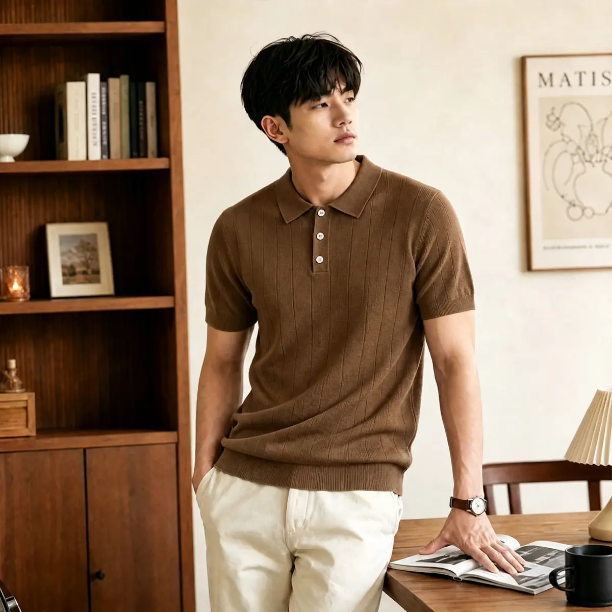 Mens Light Luxury High End Knit Sweater