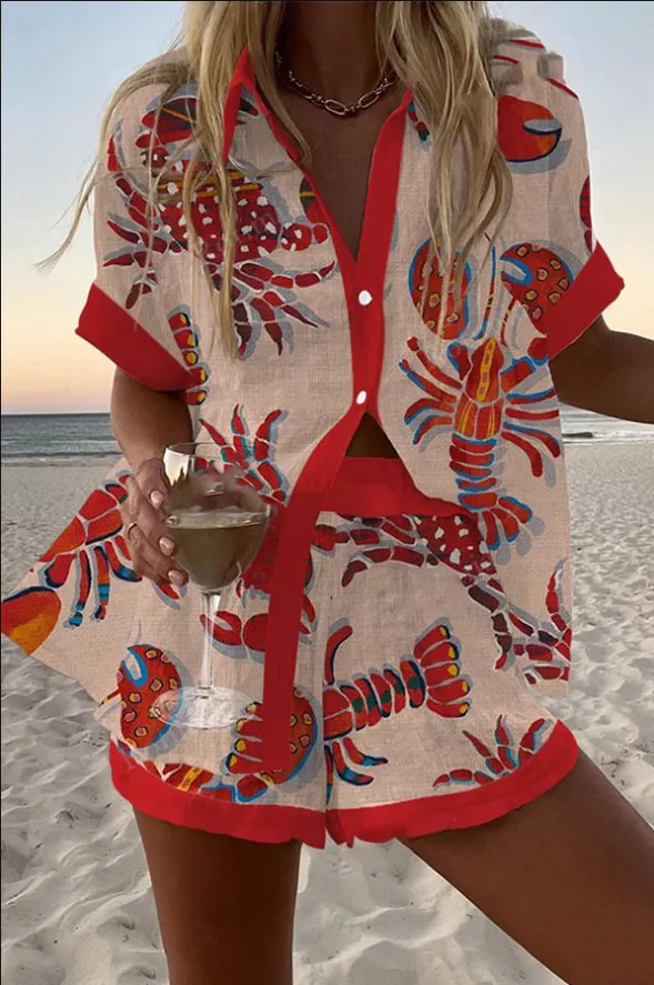Digital Printing Top Women's Suit Two piece Set Mcs01113 - Shop at LoveMi
