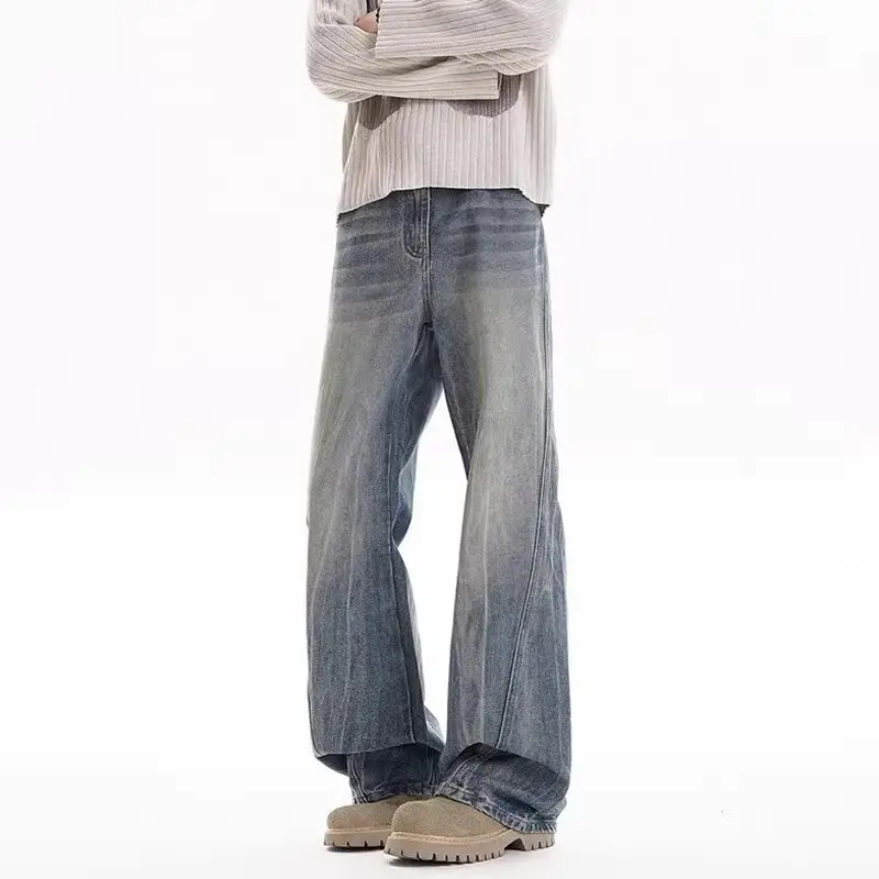 Bootcut Distressed Denim Trousers