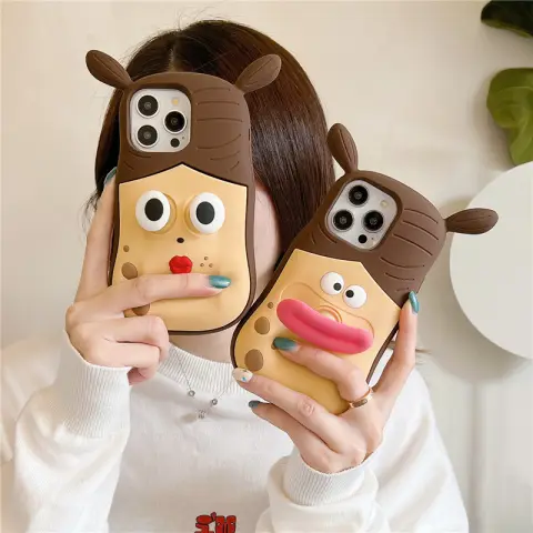 Cartoon Sausage Mouth Girl Phone Case Drop-resistant Protective