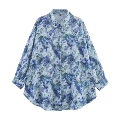 Tie-dye Printed Chiffon Shirt Sun Protection Top - View 1