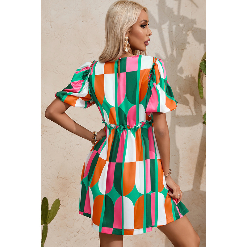 Pullover Round Neck Short Sleeve Dress