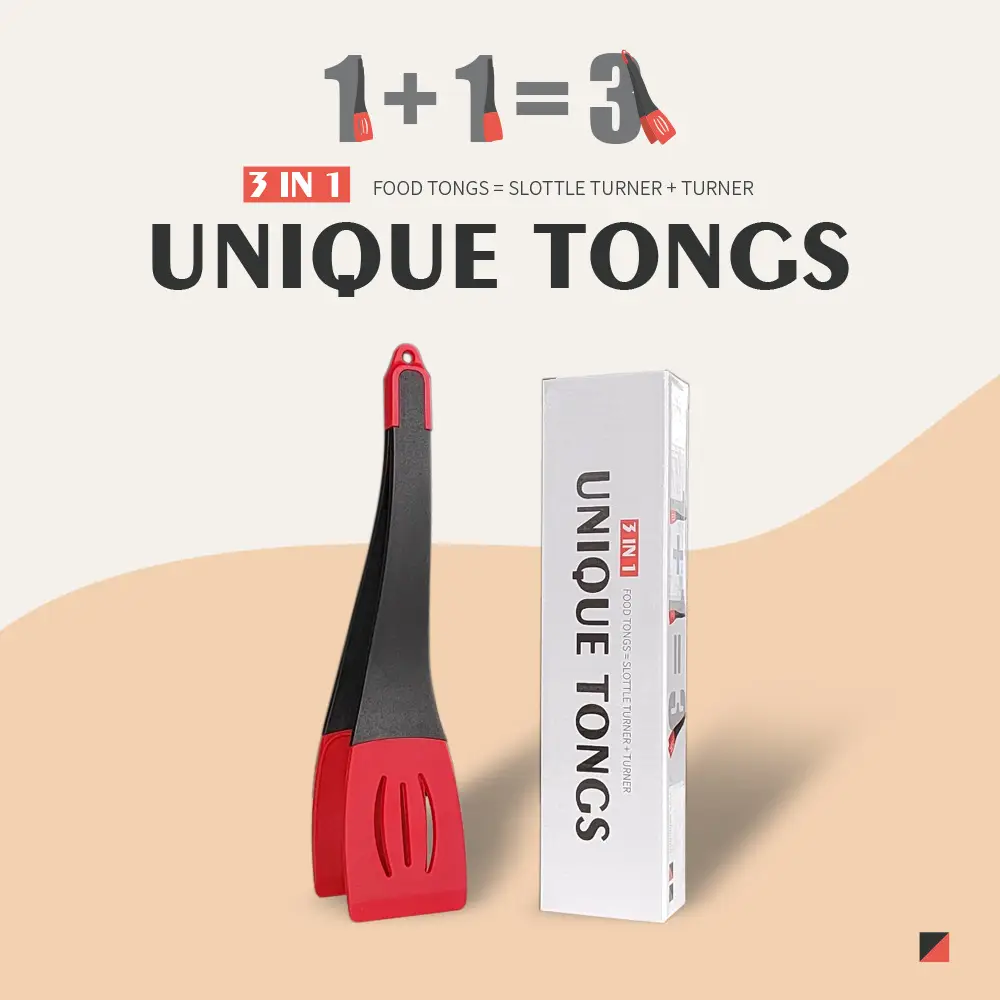 3 in 1 Frying Spatula Clip Silicone Food Clip Frying Steak Pancakes Shovel