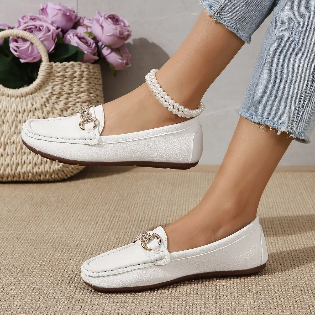 New Springautumn Korean-style Round-toe Slip-on Loafers
