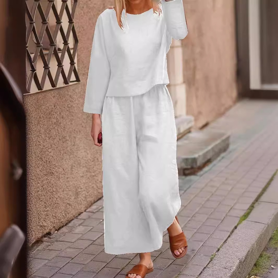 Women's Wide-leg Pants Suit Cross-border Foreign Trade Casual Temperament Twinset