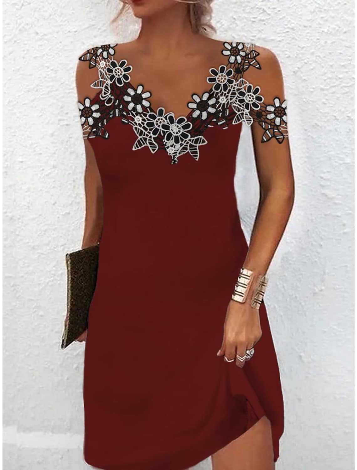 European And American Socialite Lady's Dinner Mature Elegant Women's Embroidery Dress - 5