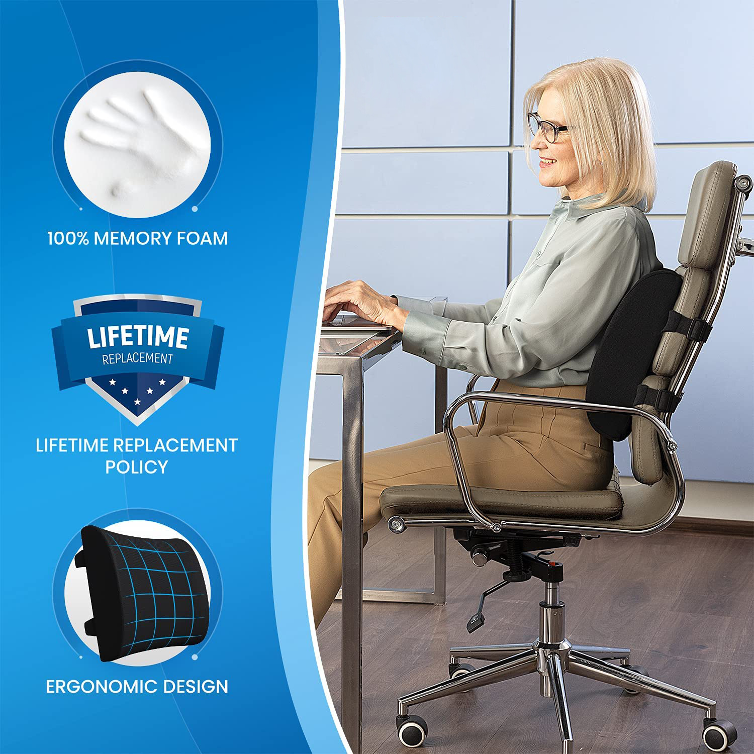 Title 5, Lumbar Support Pillow Automotive Waist Cushion