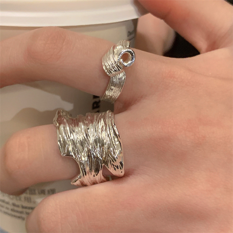 Metal Lava Wide Version Personality Stacked Ring