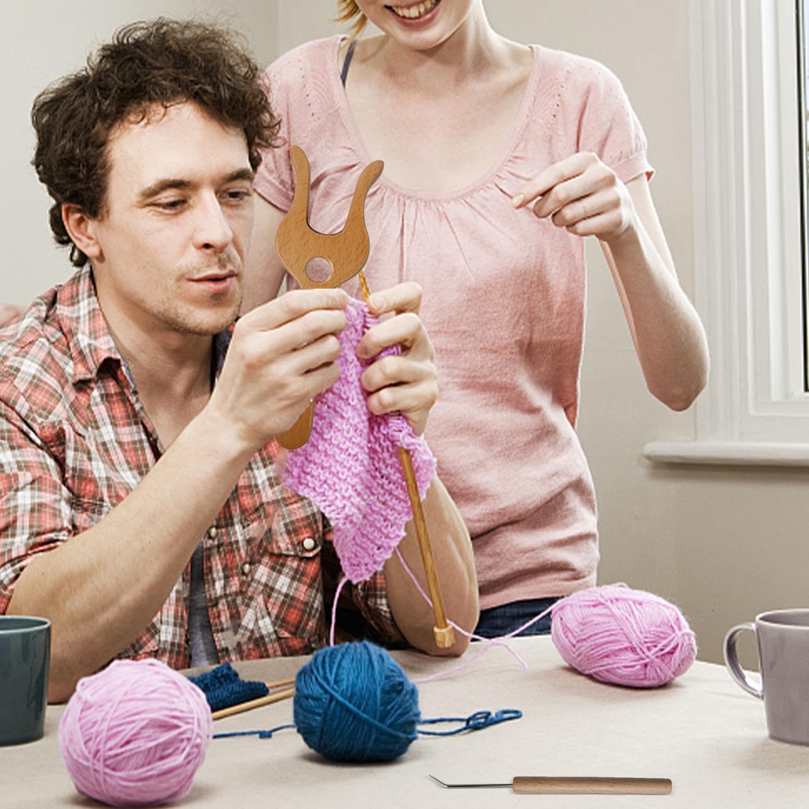 Wooden Fork Type Knit Device Children’s Handmade