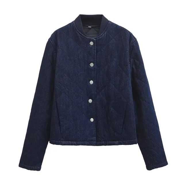 Women's Denim Washed Cotton Coat Blue - Shop at LoveMi