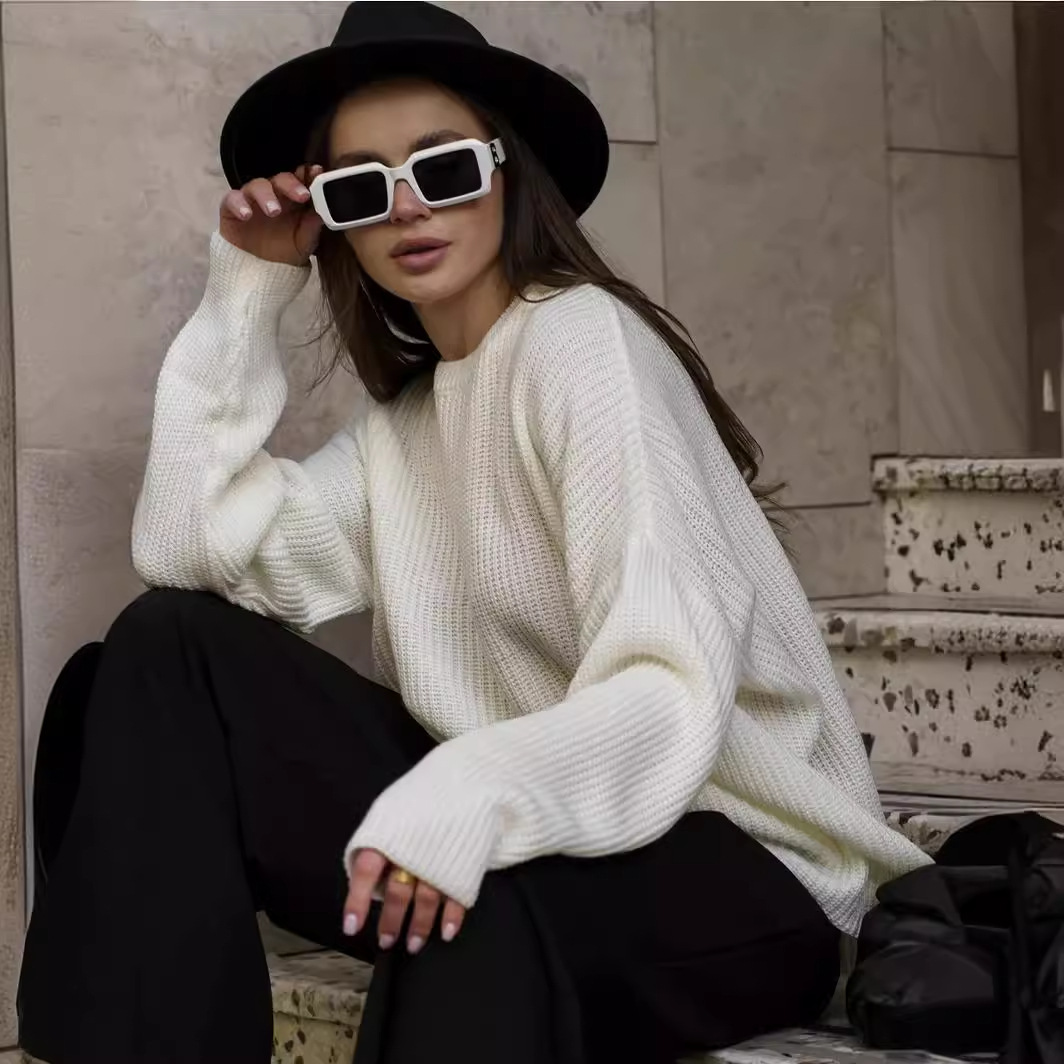 Women's Round Neck Loose Sweater Pullover