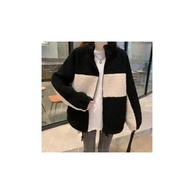 Lamb Down Women's Autumn And Winter All matching Loose Short Casual Top Black - Shop at LoveMi
